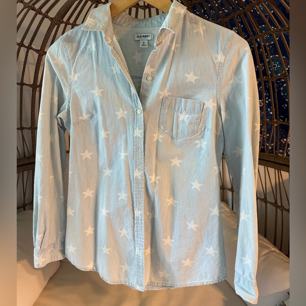 Old Navy Sky Blue Shirt with White Stars